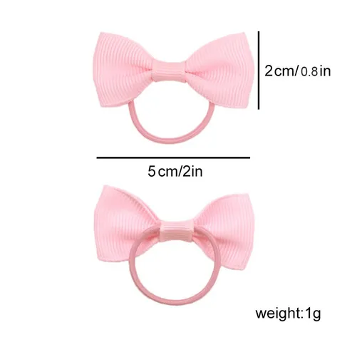 Handgemaakte Kinderen Grosgrain Lint Strik Haarelastiekjes Effen Kleur Elastische Haarelastiekjes Voor Meisjes Peuters Kinderen Simpele Strik Haaraccessoires