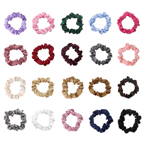 Satin Scrunchies For Women Minimalist Solid Color Satin Hair Ties Ruched Elastic Hair Bands French Style Fashion Hair Accessories