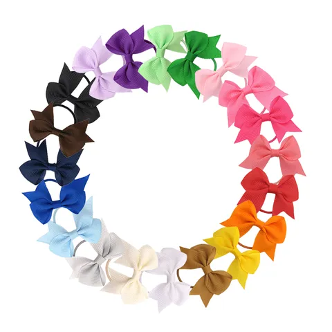 Solid Color Ribbon Bowknot Hair Ties High Elastic Scrunchies Cute Swallowtail Ponytail Holders Handmade Hair Bands For Kids Women Hair Accessories