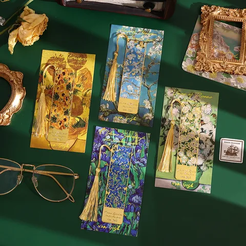 Vintage Berühmte Ölgemälde Metall Hohles Lesezeichen Mit Goldener Quaste Klassisches Kunst Lesezeichen Geschenk