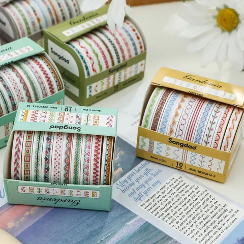 Dekoratives Washi Tape Set Maskierungsband Trennwand Rand Klebebänder Für Studenten Handkonto Journal DIY Scrapbooking
