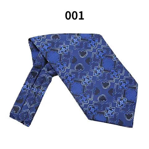 Men Business Ascot Tie British Long Suit Square Scarf Jacquard Paisley Pattern Necktie Fashion Neck Accessory