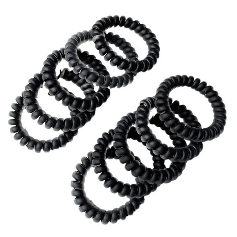 Matte Telephone Cord Hair Ties Elastic Spiral Hair Bands Minimalist Ponytail Holders Resin Hair Accessories For Women
