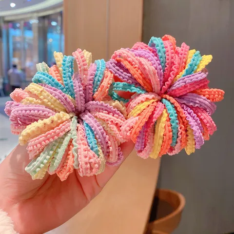 Colorful Small Kids Hair Ties No Damage Seamless Elastic Hair Bands For Girls Toddlers Babies Ponytail Holders Accessories