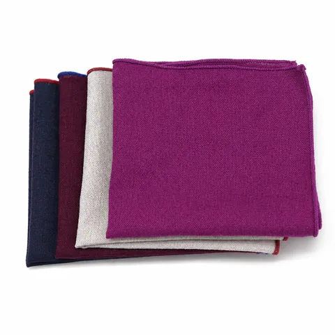 Pochette de Costume en Lin Couleur Unie Pour Hommes Costume d'Affaires Mariage Marié Mouchoir Carré Accessoire Formel