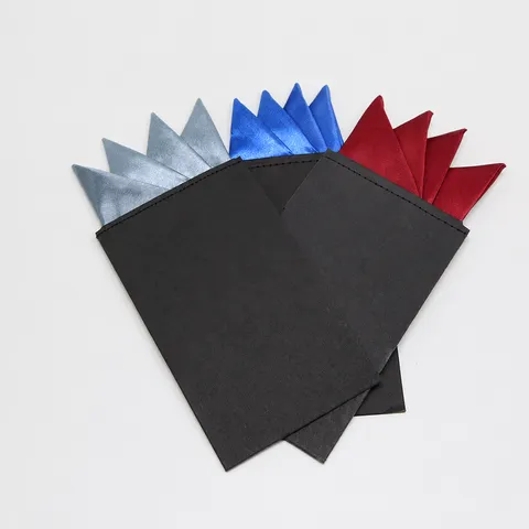 Men's Polyester Pocket Square Solid Color Pre-Folded Suit Handkerchief Business Wedding Formal Pocket Square