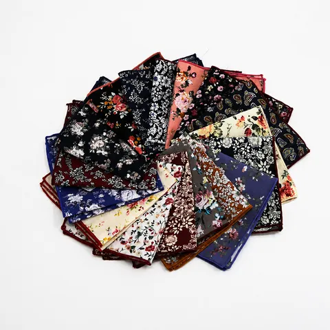 Men's Suit Pocket Square Floral Paisley Handkerchief Business Wedding Suit Pocket Squares Accessories