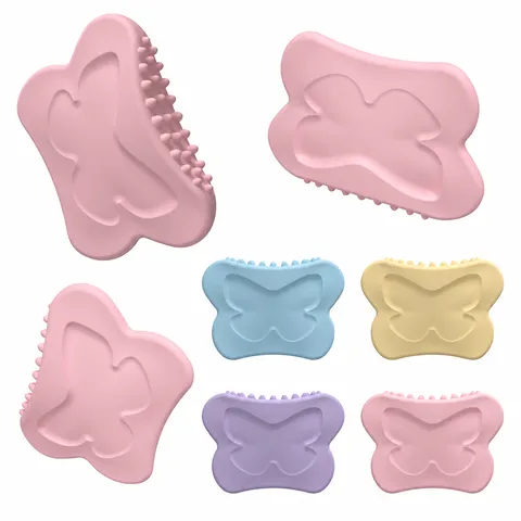 Silicone Facial Scraping Board Gua Sha Massage Tool Butterfly Shape For Body Neck And Eye Scraping Beauty Device