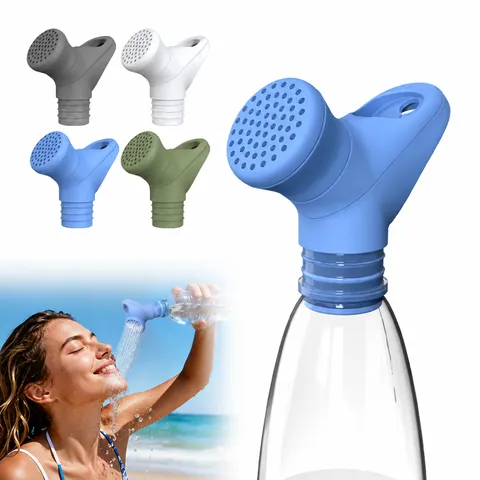 Portable Outdoor Handheld Silicone Water Bottle Sprinkler Head Shower Tool