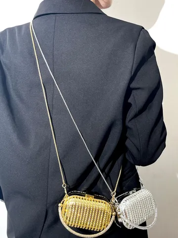 Acryl Mini Koffer Abendtasche Strass Quaste Kette Umhängetasche Hartschale Lippenstift Handtasche Luxus Party Handtasche