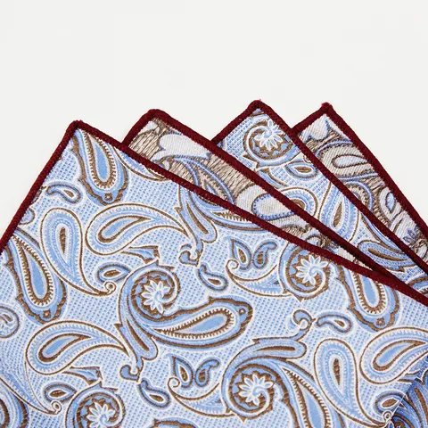 Pochette de Costume Paisley Rétro pour Homme en Polyester Foulard Carré Classique Mouchoir Imprimé Accessoires de Poche de Costume