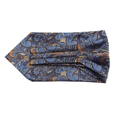 Men Business Ascot Tie British Long Suit Square Scarf Jacquard Paisley Pattern Necktie Fashion Neck Accessory