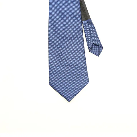 Cravatta con Cerniera Formale da Uomo d'Affari Blu a Righe Jacquard Cravatta Semplice per Matrimonio Professionale