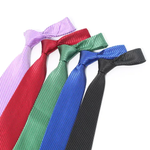 Cravatta da Lavoro in Tessuto Jacquard da Uomo Classica Rigata in Seta di Poliestere per Matrimonio Sposo Testimoni Abito Formale