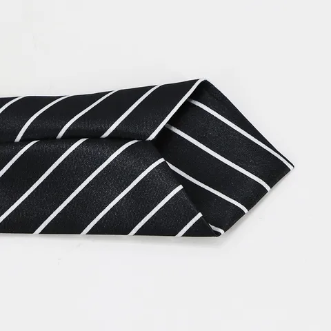 Kids Striped Necktie Preppy Style Zipper Tie Casual School Performance Tie Polyester Neckwear For Boys And Girls