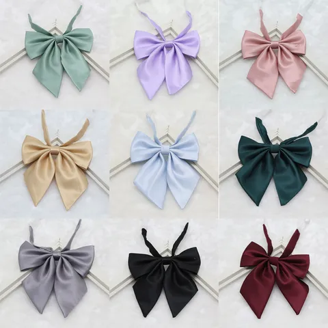 Japanese College Style JK Uniform Bow Tie Solid Color Ribbon Collar Flower Student Sailor Suit Accessories For Women