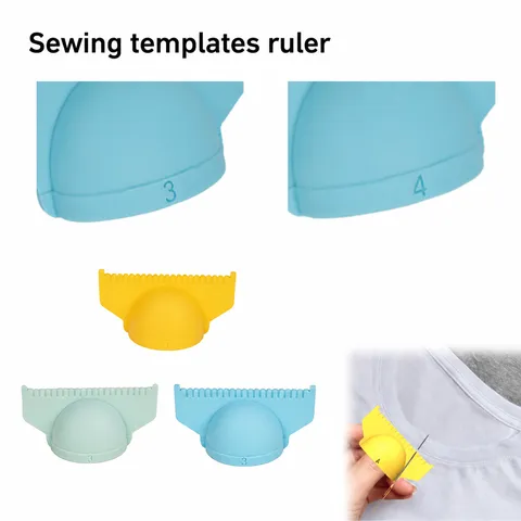 Regla de Plantilla de Costura de Silicona Herramienta de Acolchado Asistente de Dobladillo Herramienta de Bricolaje para Sastre de Ropa Amarillo Verde Azul