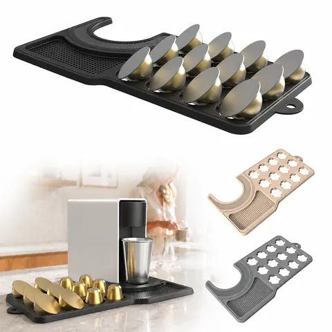Silicone Coffee Machine Mat And Capsule Holder Multi-Function Drip Tray Desktop Protector Home Kitchen Barista Accessories