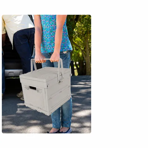 Multifunctional Foldable Outdoor Camping Storage Box With Side Opening Car Trunk Storage Container Portable Plastic Organizer