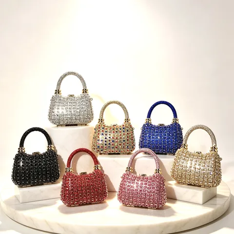 Luxus Legierung Strass Abendtasche Für Damen Mode Crossbody Clutch Bankett Party Handtasche Mit Kettengurt