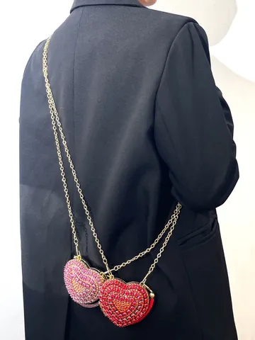 Damen Mode Herzform Strass Abendtasche Mini Herz Handtasche Mit Metallkette Party Bankett Clutch Bag Hochzeit Lippenstift Tasche