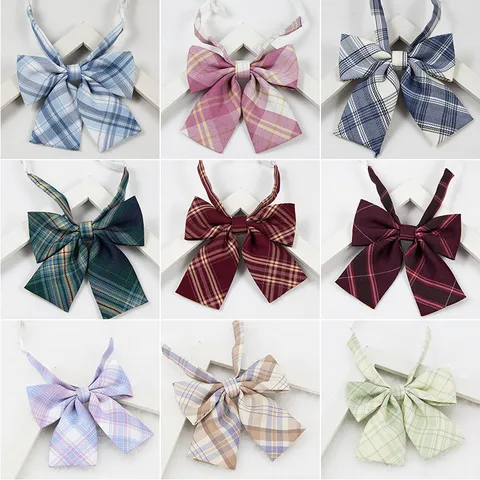 Campus Giapponese Uniforme JK A Quadri Rigato Farfalla Donne Carino Fiocco Fiore per Collo Accessorio Moda