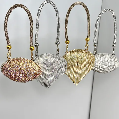Mode Metall Strass Abendtasche Mini Clutch Handtasche Luxus Glitzer Umhängetasche Box Tasche Mit Quaste Griff Kette Schultertasche Für Damen Hochzeit Party