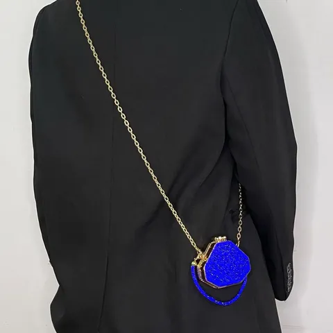 Damen Luxus Geometrische Acryl Abendtasche Voll Strass Kette Schulter Handtasche Mini Abendessen Party Kleid Geldbörse