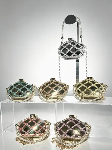 Borsa da Sera in Strass Acrilico Donna Lusso Diamante Pieno Tracolla Spalla Piccola Borsa Banchetto Festa Matrimonio Borsetta