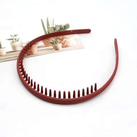 Minimalist Matte Plastic Resin Non-Slip Teeth Hairband For Women Face Washing Simple Solid Color Daily Hair Accessories Headband