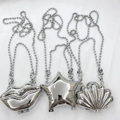 Mode Zinklegierung Metallisch Mini Muschel Lippen Stern Umhängetasche Frisch Süß Damen Schulterkette Abendtasche Handtasche Geschenk