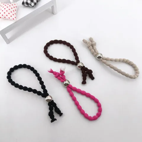Verstellbares Haargummi Für Damen Afrikanischer Bubble Pferdeschwanz Halter Elastisches Haarseil Mit Metallperle Minimalistisches Stoff Scrunchie Haarzubehör