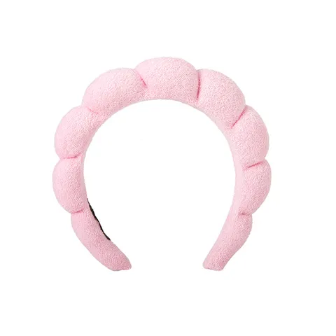 Serre-Tête Rembourré en Éponge Torsadée pour Femme Lavage du Visage Maquillage SPA Serre-Tête Nuage avec Poignets Accessoires Cheveux