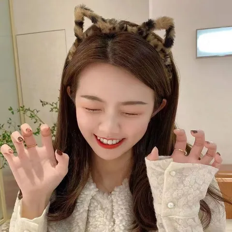 Plush Cat Ears Headband Cute Animal Ear Hair Hoop Soft Wash Face Hair Band For Women Daily Hair Accessories
