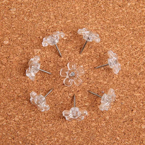 Chinchetas Creativas Transparentes con Forma de Flor de Ciruelo Chinchetas Decorativas para Pared de Fotos Oficina Escuela