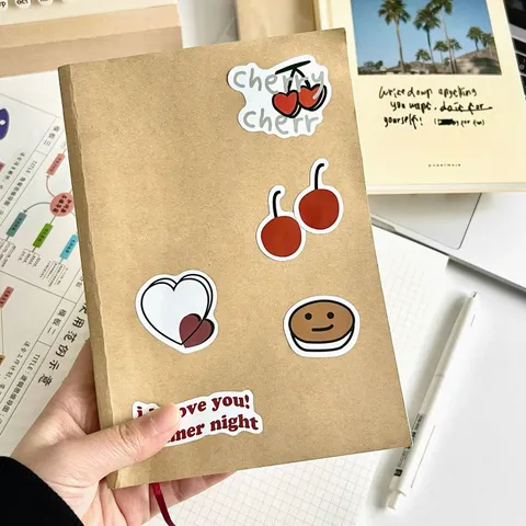 Taccuino A5 in Carta Kraft Retrò Pagine Interne Vuote a Griglia Diario di Scrittura Spesso Sketchbook Cancelleria Scolastica Studente