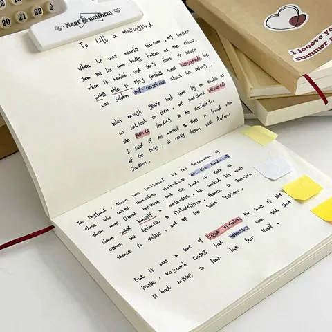 Taccuino A5 in Carta Kraft Retrò Pagine Interne Vuote a Griglia Diario di Scrittura Spesso Sketchbook Cancelleria Scolastica Studente