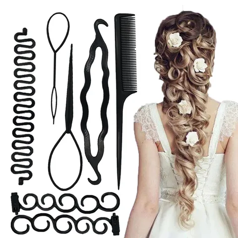 Kunststof Spons Donut Knot Maker Haar Vlecht Naald Centipede Vlechter Puntkam Paardenstaart Styling Tool Vrouwen Haaraccessoire