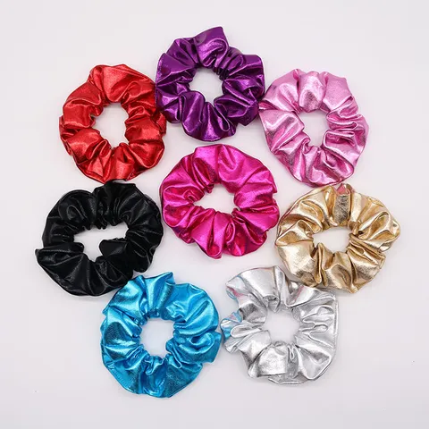 Shiny Metallic Luster Scrunchie Elastic Hair Tie Gradient Luster Hair Band For Women Girls Stage Performance Hair Rope Accessories