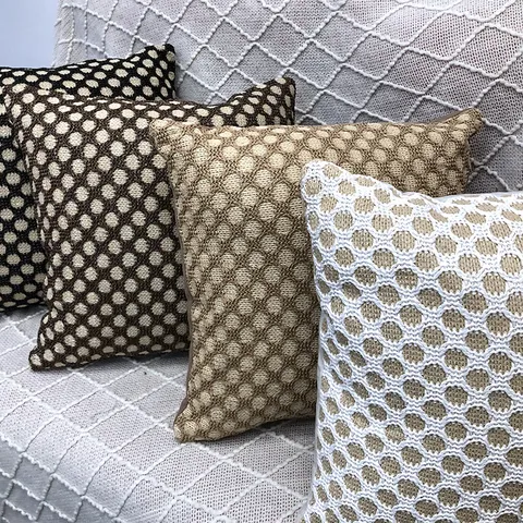 Housse de Coussin Décorative à Carreaux Moderne Minimaliste Grille Géométrique pour Salon de Maison Bureau Canapé