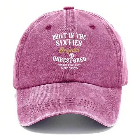 Berretto da Baseball in Cotone Lavato Vintage Retro Stampa Lettera Dad Hat Regolabile Cappello Sportivo Unisex