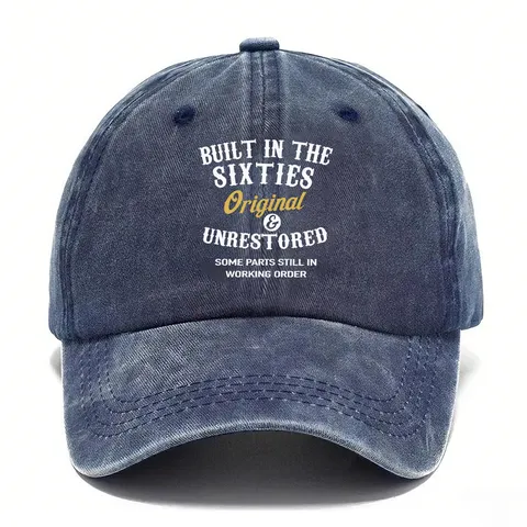 Cappellino da Baseball in Cotone Lavato Vintage Cappello Dad Invecchiato Unisex Slogan Stampato Protezione Solare
