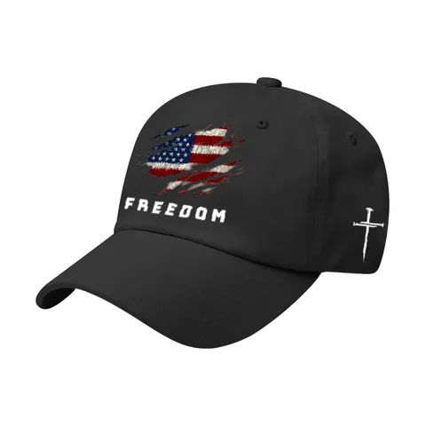 Berretto da Baseball in Cotone Unisex Vintage Stampa Bandiera Americana Lettera Freedom Casual Esterno Protezione Solare Cappello Regolabile
