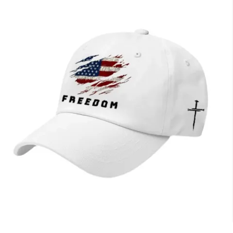 Berretto da Baseball in Cotone Unisex Vintage Stampa Bandiera Americana Lettera Freedom Casual Esterno Protezione Solare Cappello Regolabile