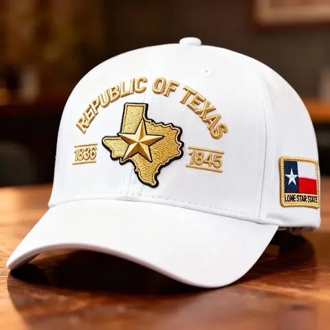 Berretto da Baseball in Cotone Unisex Vintage Repubblica del Texas Ricamato Protezione Solare Regolabile Cappello Sportivo