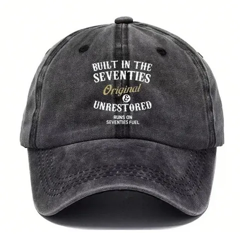 Cappellino da Baseball in Cotone Lavato Vintage Per Uomo Donna Dad Hat Usurato Stampa con Lettere Casual Visiera Curva Cappello da Sole