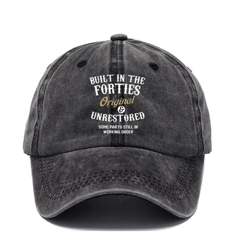 Cappellino da Baseball in Cotone Lavato Effetto Usato Retro Stampa di Lettere Vintage Tesa Curva Dad Hat Unisex Casual Protezione Solare