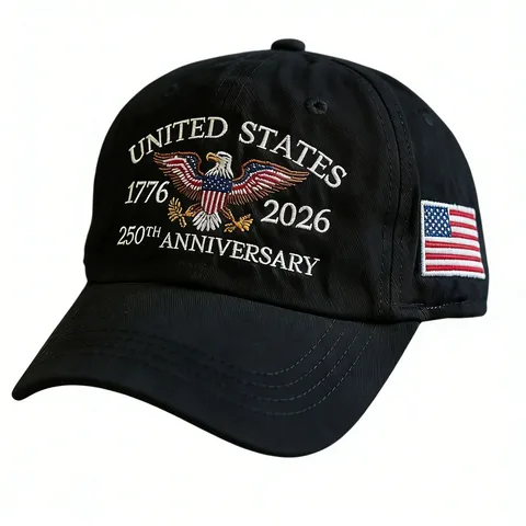 Cappellino da Baseball in Cotone da Uomo Anniversario Americano Stampato Top Morbido Cappello Protezione Solare Esterno