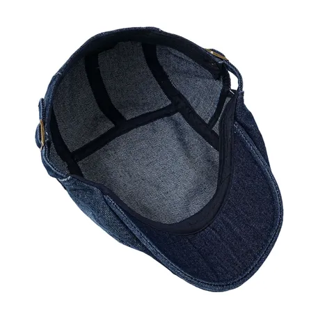 Coppola in Denim Lavato Vintage Cappello Newsboy Britannico Retro Regolabile Casual Streetwear