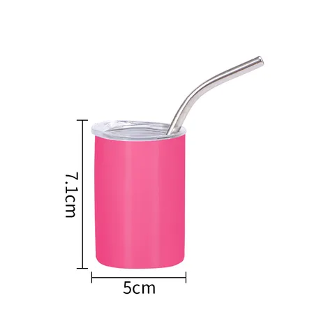Mini Edelstahl Thermosbecher Mit Deckel Strohhalm Doppelwandig Vakuum Sublimation Schnapsglas Reisebecher Zuhause Sport